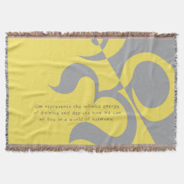 Yoga Instructor Illuminiert Yellow Gray OM Quotes Decke