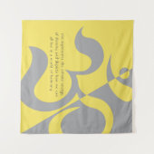 Yoga Instructor Illuminiert Yellow Gray OM Quotes Wandteppich (Vorderseite (Horizontal))