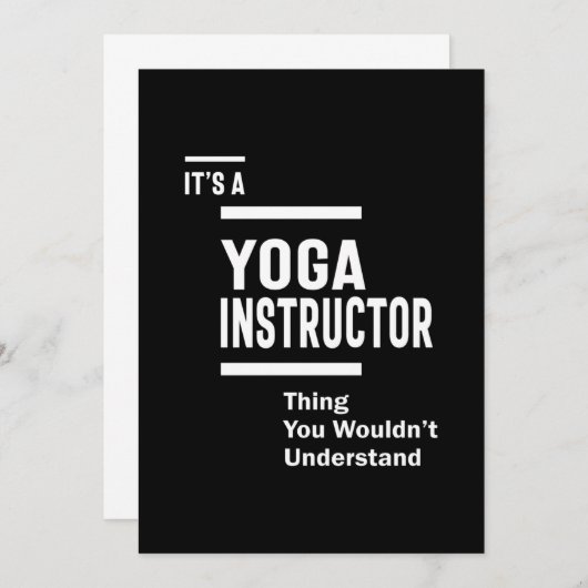 Yoga Instructor Job Title Gift Einladung (Vorne/Hinten)