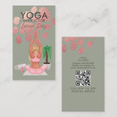 Yoga Instructor Klassen Rose Rosa Imitate Foil C Visitenkarte (Vorne/Hinten)