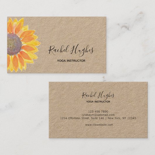 Yoga Instructor Kraft Paper Visitenkarte (Vorne/Hinten)