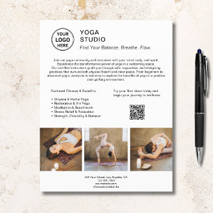 Yoga-Instructor-Lehrer Weiße Werbeunternehmen Flyer