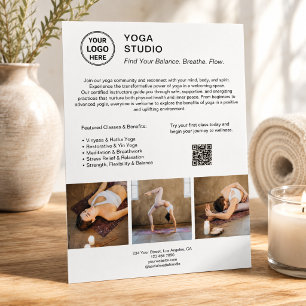 Yoga Instructor Lehrer Weißes Werbeunternehmen Flyer