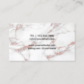 Yoga Instructor Life Coach Rose Gold Tree Marmor Visitenkarte (Rückseite)