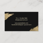 Yoga Instructor Life Tree Modern Gold Stroke Black Visitenkarte (Rückseite)