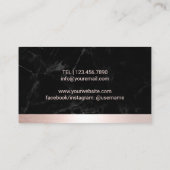 Yoga Instructor Life Tree Rose Gold Border Marmor Visitenkarte (Rückseite)