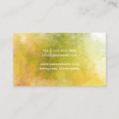 Yoga Instructor Life Tree Spring Wasserfarbe Visitenkarte (Rückseite)