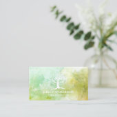 Yoga Instructor Life Tree Spring Wasserfarbe Visitenkarte (Stehend Vorderseite)