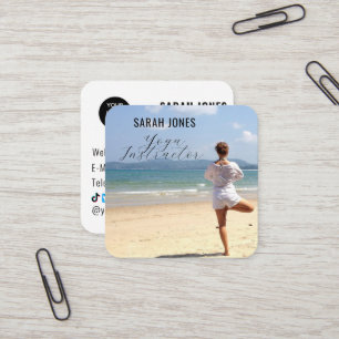 Yoga Instructor Logo Influencer Social Media Quadratische Visitenkarte