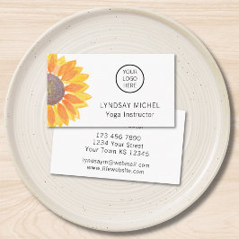 Yoga Instructor Logo-Visitenkarte für Sonnenblumen Visitenkarte
