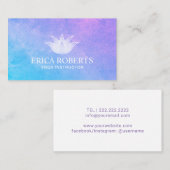 Yoga Instructor Lotus Blume Elegante Wasserfarben Visitenkarte (Vorne/Hinten)