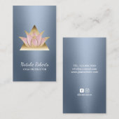 Yoga Instructor Lotus Blume Gold Triangle Visitenkarte (Vorne/Hinten)