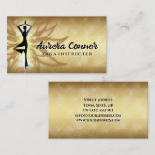 Yoga Instructor Lotus Blume Healthy Life Gold Visitenkarte (Vorne/Hinten)