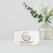 Yoga Instructor Lotus Blume Reiki Zen Circle Visitenkarte (Stehend Vorderseite)