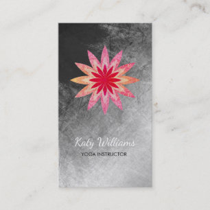 Yoga Instructor Lotus Blume Wasserfarben Heilung Visitenkarte