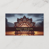 Yoga Instructor Lotus Floral Mandala Visitenkarte (Vorderseite)