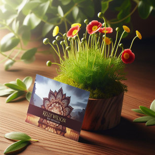 Yoga Instructor Lotus Floral Mandala Visitenkarte