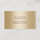 Yoga Instructor Lotus Logo Trendy Aquamarin & Gold Visitenkarte (Rückseite)