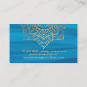 Yoga Instructor Lotus Mandala Türkis & Gold Visitenkarte (Rückseite)