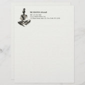 Yoga Instructor Lotus Meditation Pose Pinselstrich Briefbogen (Vorne/Hinten)