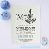 Yoga Instructor Lotus Meditation Pose Pinselstrich Flyer (Einzeln)