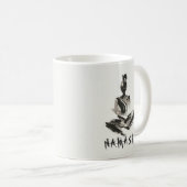 Yoga Instructor Lotus Meditation Pose Pinselstrich Kaffeetasse (VorderseiteRechts)
