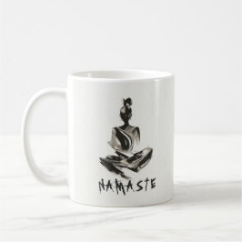 Yoga Instructor Lotus Meditation Pose Pinselstrich Kaffeetasse