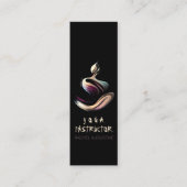 Yoga Instructor Lotus Meditation Pose Pinselstrich Mini Visitenkarte (Vorderseite)