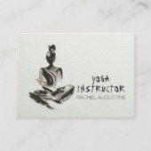 Yoga Instructor Lotus Meditation Pose Pinselstrich Terminkarte (Vorderseite)