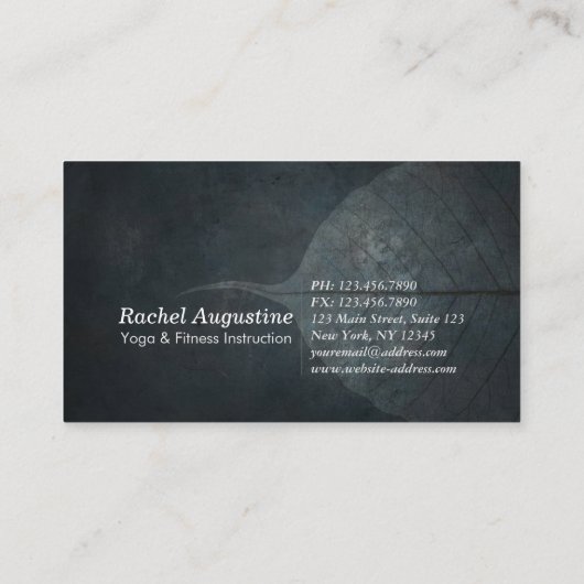 Yoga Instructor Lotus Meditation Pose Pinselstrich Visitenkarte (Rückseite)