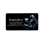 Yoga Instructor Lotus Medizin Pose Glühen Nebel Adressaufkleber (Vorne)