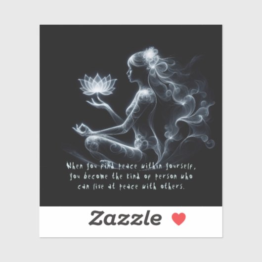 Yoga Instructor Lotus Medizin Pose Glühen Nebel Aufkleber (Blatt)