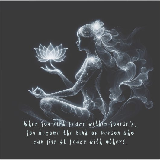 Yoga Instructor Lotus Medizin Pose Glühen Nebel Aufkleber (Vorderseite)