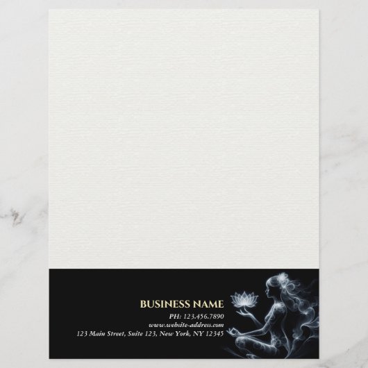 Yoga Instructor Lotus Medizin Pose Glühen Nebel Briefbogen (Vorderseite)