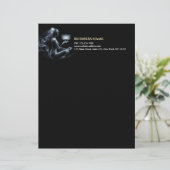 Yoga Instructor Lotus Medizin Pose Glühen Nebel Briefbogen (Stehend Vorderseite)