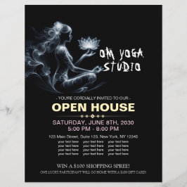 Yoga Instructor Lotus Medizin Pose Glühen Nebel Flyer