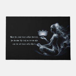 Yoga Instructor Lotus Medizin Pose Glühen Nebel Fußmatte