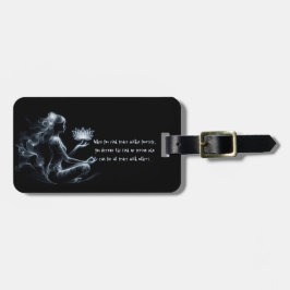 Yoga Instructor Lotus Medizin Pose Glühen Nebel Gepäckanhänger