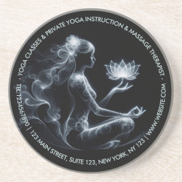 Yoga Instructor Lotus Medizin Pose Glühen Nebel Getränkeuntersetzer