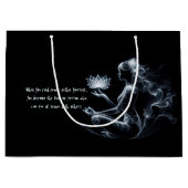 Yoga Instructor Lotus Medizin Pose Glühen Nebel Große Geschenktüte (Vorderseite)