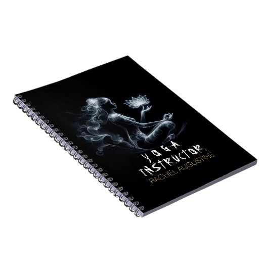 Yoga Instructor Lotus Medizin Pose Glühen Nebel Notizblock (Rechte Seite)