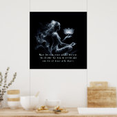 Yoga Instructor Lotus Medizin Pose Glühen Nebel Poster (Küche)