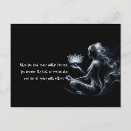 Yoga Instructor Lotus Medizin Pose Glühen Nebel Postkarte