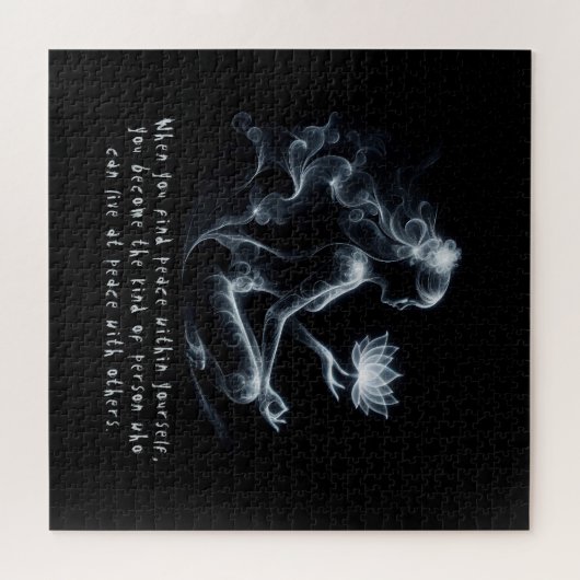 Yoga Instructor Lotus Medizin Pose Glühen Nebel Puzzle (Horizontal)