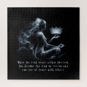 Yoga Instructor Lotus Medizin Pose Glühen Nebel Puzzle (Vertikal)