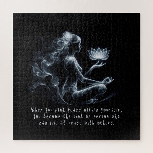 Yoga Instructor Lotus Medizin Pose Glühen Nebel Puzzle (Vertikal)