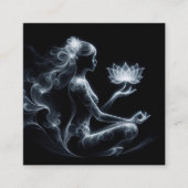 Yoga Instructor Lotus Medizin Pose Glühen Nebel Quadratische Visitenkarte (Vorderseite)