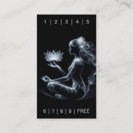 Yoga Instructor Lotus Medizin Pose Glühen Nebel Treuekarte