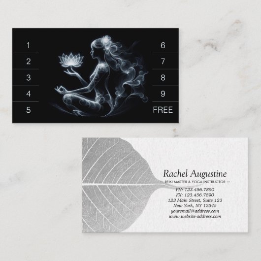 Yoga Instructor Lotus Medizin Pose Glühen Nebel Treuekarte (Vorne/Hinten)