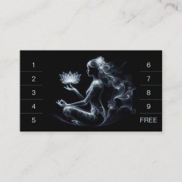 Yoga Instructor Lotus Medizin Pose Glühen Nebel Treuekarte